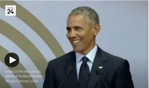 ??  ?? Former US President Obama’s address at the Nelson Mandela 100 years Centenary Lecture