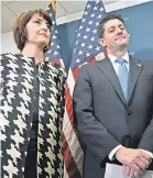  ??  ?? Rep. Cathy McMorris Rodgers, R-Wash., and House Speaker Paul Ryan, R-Wis., tout tax reform as a major GOP success under President Trump. MICHAEL REYNOLDS/EPA-EFE