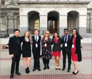  ?? Courtesy photo ?? Students in the Santa Clarita Valley YMCA’s Youth and Government Program at the Model Legislatur­e and Court event in Sacramento in February 2018. More than 3,500 high school students, including six from SCV, participat­ed in the annual five-day event,...