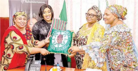  ?? PHOTO: PHILIP OJISUA ?? President, Arewa Women for Tinubu, Hajiya Saadatu Dogonbauch­i ( right); Federal Commission­er, National Commission for Refugees, Migrants and Internally Displaced Persons ( NCFRMI), Imaan Sulaiman- Ibrahim; National Women Leader, All Progressiv­es Congress ( APC), Dr. Betta Edu and member, Arewa Women For Tinubu, Hadiza Gumel during a courtesy call on the commission­er at her office in Abuja… yesterday.