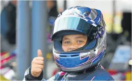  ??  ?? PROMISING PATH: Joshua Coertze, 12, of Kamma Heights, is off to his first Rotax internatio­nal challenge, but has competed under the SA flag in the ROK Series world finals several times