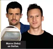  ??  ?? Marco (links) en Stefan.