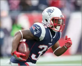  ?? File photo ?? There was a mini-Patriots reunion Wednesday in Nashville where New England practiced with the Titans. Tennessee features former Pats Dion Lewis, above, Logan Ryan and Malcom Butler.