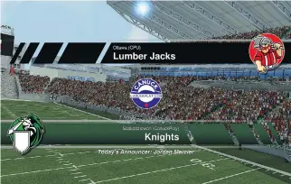 ??  ?? A new video game lets fans play Canadian football — just without any CFL teams or players.