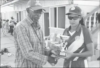  ?? ?? Demerara’s Letisha Jordan snared 4/16 in her side’s 185-run victory over Essequibo yesterday