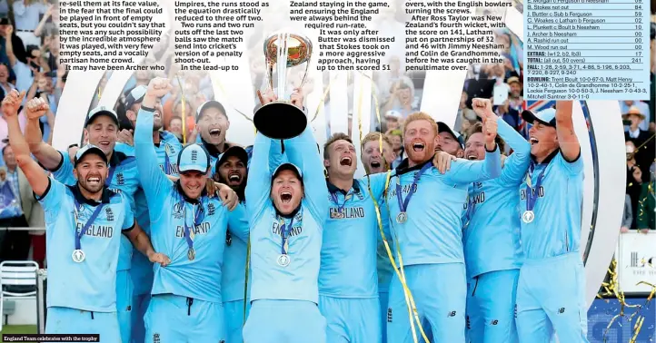  ??  ?? England Team celebrates with the trophy