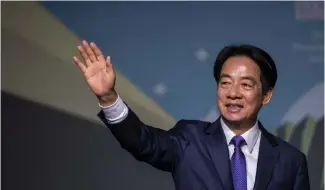  ?? ?? William Lai, le candidat du parti au pouvoir, vainqueur à la présidenti­elle, samedi 13 janvier 2024.