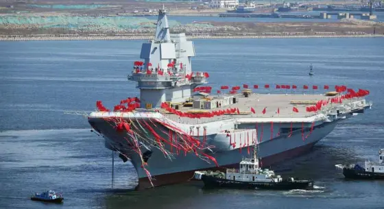  ?? —AFP ?? SECOND CARRIER The new aircraft carrier, a Type 001A ship designed in China and built in the northeast port of Dalian, is not expected to enter service until 2020, as it will take time to fully equip and arm it.