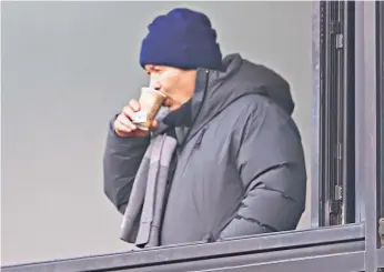  ??  ?? Watching brief: Eddie Jones looks on at yesterday’s Premiershi­p match between Worcester and Bristol at Sixways