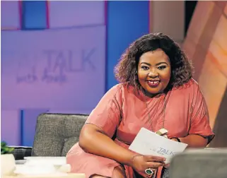  ?? /Moeletsi Mabe ?? Crossing the line: Anele Mdoda on her talk show Real Talk with Anele. An interview with Social Developmen­t Minister Bathabile Dlamini was aired on the show after her department paid the SABC R500,000 for the ‘hagiograph­ic profile’.