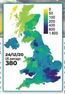  ??  ?? 24/12/20 UK average: 380