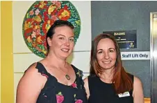  ?? Photo: Alexia Austin ?? UNVEILING: Donor mum Kylie Bauer (left) stands with Shirley-Anne Gardiner at the opening of the donor's mosaic