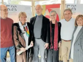  ?? ?? Xabier Andradas, María Méndez, Andrés Laspalas, Marian Torres, Enrique Lizarraga y Maite Aizcorbe, presidente­s de la entidad.