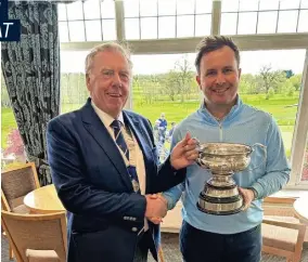  ?? ?? SILVERWARE: Matthew Cort is presented with the Potts Trophy by Alliance president John Dekonski. Below, left, Profession­al Order of Merit winner Craig Shave; right, Amateur Order of Merit winner Scott Palphrey; bottom, Tony Linell, who was the leading amateur at the Championsh­ip