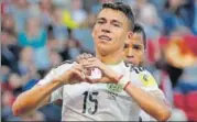  ?? REUTERS ?? Mexico’s Hector Moreno after scoring against Portugal in their Confederat­ions Cup match in Kazan on Sunday.