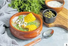  ?? ?? 3. Un clásico.
Pollo, papas, maíz y mucho sabor en el ajiaco, considerad­o el plato nacional de Colombia.
