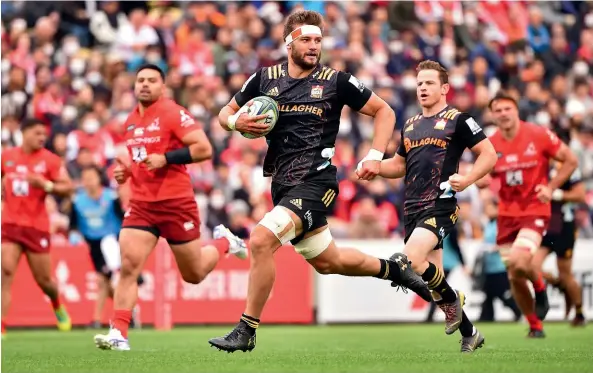  ?? GETTY IMAGES ?? Standout flanker Lachlan Boshier, here on the burst against the Sunwolves, will be one of the next batch of Chiefs players rested.
