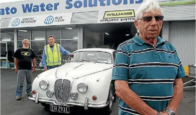  ??  ?? South Waikato Vintage Car Club secretary John Patterson, chairman Peter Smit, and member Neville Beale.