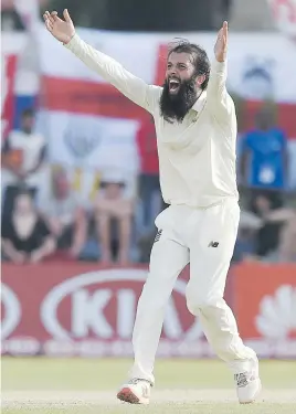  ?? Picture: AFP ?? DESTROYER. Spinner Moeen Ali claimed four wickets as England thumped Sri Lanka on the fourth day in Galle yesterday.