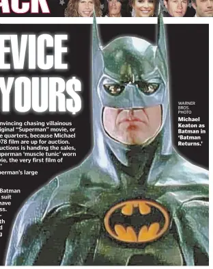  ?? WARNER BROS. PHOTO ?? Michael Keaton as Batman in ‘Batman Returns.’