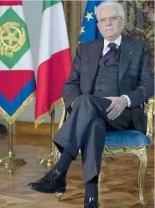  ??  ?? Al Quirinale
Il presidente della Repubblica Sergio Mattarella, 78 anni