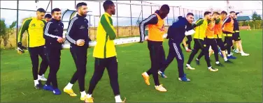  ??  ?? K-Pet Super League leaders Mağusa Türk Gücü in training this week