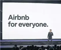  ?? ERIC RISBERG
THE ASSOCIATED PRESS FILE PHOTO ?? The announceme­nt of Airbnb’s plans to go public came one day after the firm said revenue topped $1 billion in the second quarter of this year, which is the second time it has done so.