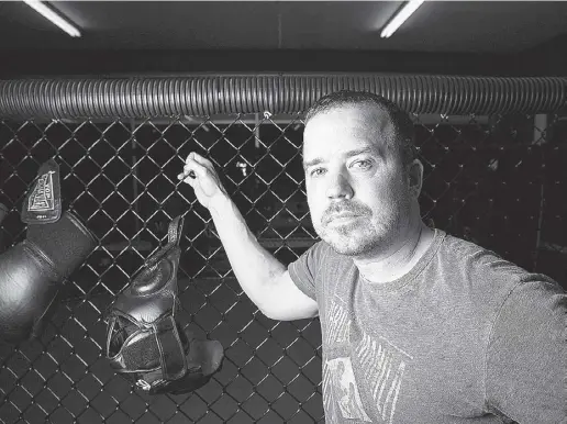  ?? Ralph Musthaler for National Post ?? Jonathan Gottschall, adjunct English professor and author of The Professor in the Cage, spent 15 months getting hit, twisted, bent and battered at Mark Shrader’s Mixed Martial Arts Academy in Washington, Pa., before his first MMA bout.