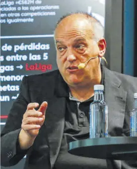  ?? ALEJANDRO LÓPEZ / EFE ?? Javier Tebas, ayer, en un acto de Laliga.