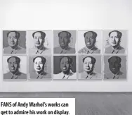  ?? ?? FANS of Andy Warhol’s works can get to admire his work on display.