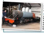  ??  ?? With its smokebox door, and steam and sand domes fitted to the boiler, L&B 2‑4‑2t no. 762 Lyn is rapidly approachin­g completion inside alan keef Ltd’s locomotive works in ross‑on‑Wye. PETER BEST