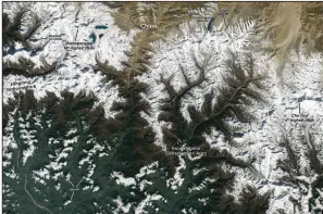  ?? (USGS/NASA Goddard Space Flight Center) ?? The Landsat 9 captures a view of the Himalayas on the border of China and Nepal. Video at arkansason­line.com/1128first5/.