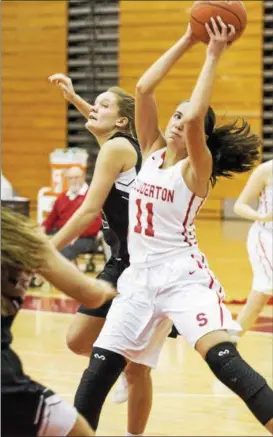  ?? RACHEL WISNIEWSKI/FOR DIGITAL FIRST MEDIA ?? Souderton senior Alana Cardona catches a rebound in the third quarter of the team’s game against Pennridge on Saturday.