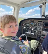  ??  ?? Pilot: Jacob at first flight lesson