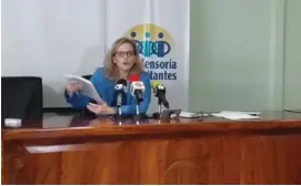  ?? CORTESÍA ?? La defensora, Catalina Crespo, abogó por denunciar las relaciones impropias entre adultos y menores de edad.