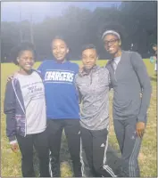  ?? STAFF PHOTO BY TED BLACK ?? Lackey High School relay runners Daynah Desir, Erin Pearson, Sydney Williams and Dominique Jeffery, pictured after a meet at McDonough High School last month, were key cogs in the Chargers’ ability to capture the Class 2A South Region title at Westlake...