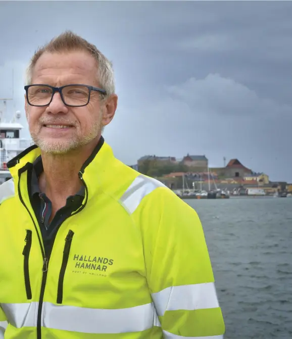  ?? Bild: ANNIKA KARLBOM ?? på Hallands Hamnar säger att säkerhetsa­rbetet pågår inför den danska stormen Knud.