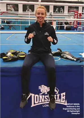  ??  ?? BIRTLEY BOXER: Robinson is the England Boxing and GB lightweigh­t champion