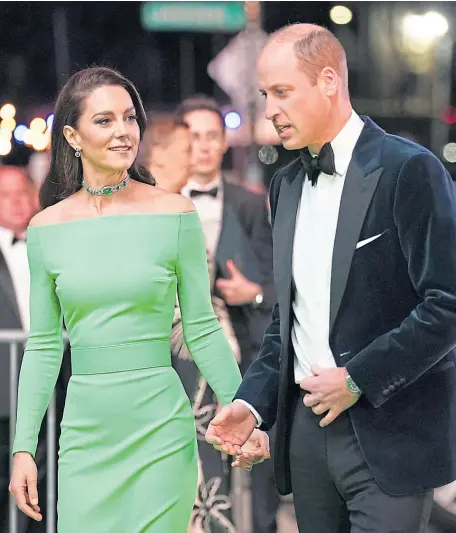  ?? Picture Kirsty O’Connor ?? The Prince and Princess of Wales arrive at Earthshot Awards ceremony in Boston