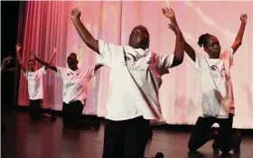  ?? ALLISON DIAZ Miami Herald, file ?? Dancers from the group Mega Girls perform at a Juneteenth event at the Charles Hadley Park Black Box Theater in Model City in 2011.