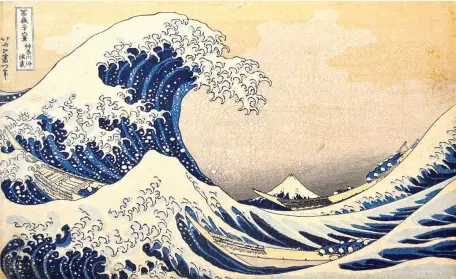  ??  ?? A SAMPLE of the most famous ukiyo-e wooblock print of Katsushika Hokusai entitled “The Great Wave off Kanagawa”