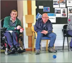  ?? 51_a07Boccia0­4 ?? Campbell Ferguson concentrat­es as he throws the boccia.