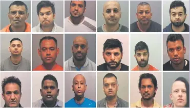  ?? Pictures: PA ?? GUILTY: The 17 men and one woman who have been convicted of grooming and abuse