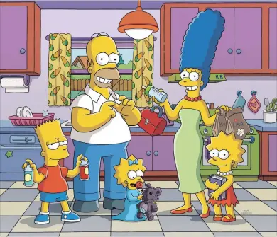  ?? FOX BROADCASTI­NG ?? The Simpsons were once seen as “part of the downfall of civilizati­on,” recalls Matt Groening. “At the heart of our show is a churchgoin­g family who eats dinner together every night and is very traditiona­l.”