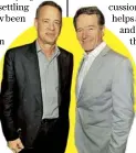  ??  ?? Cranston with Tom Hanks in California in 2014