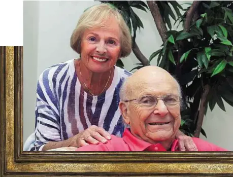  ?? AP ?? Medically possible Aortic valve surgery patient Irwin Weiner with his partner, Lauree Gable, on Friday, at their home in Boca Raton, Florida. After four days in the hospital last January, Weiner was back home and well enough to have two big 90th birthday celebratio­ns less than a month later.