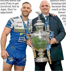  ?? ?? Leeds captain Luke Gale with head coach Richard Agar after winning the Challenge Cup final at Wembley.