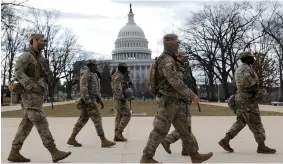  ??  ?? Tight security...over 25,000 National Guard troops are ready for protests