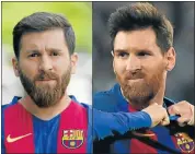  ??  ?? STRIKING RESEMBLANC­E: Reza Parastesh, left, looks a lot like footballer Lionel Messi