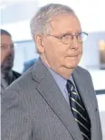  ??  ?? WANTS CARE PACKAGE: Senate leader Mitch McConnell in Washington.